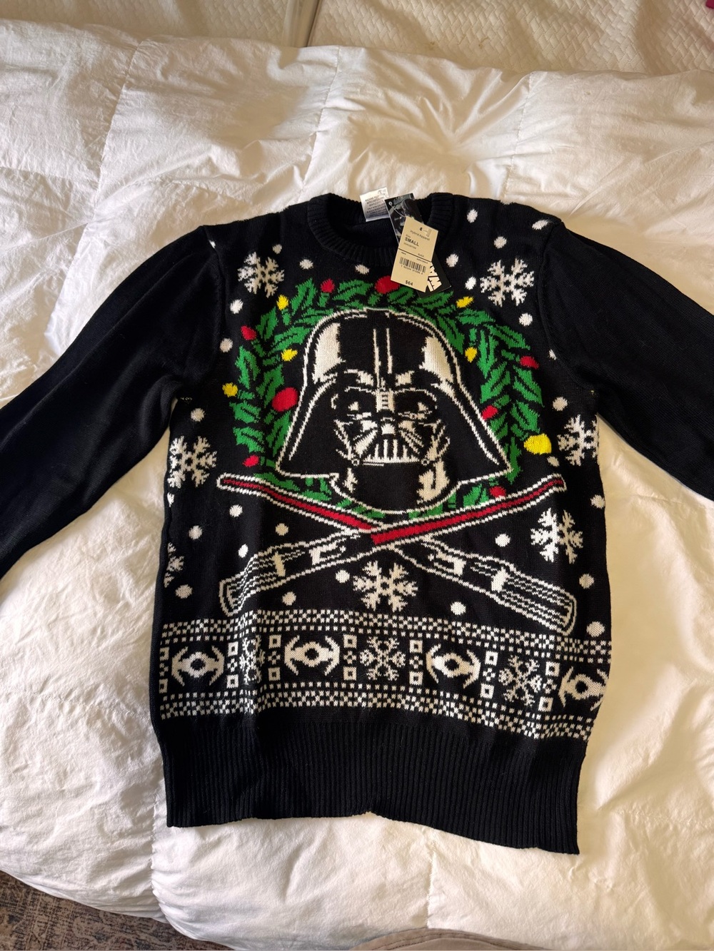 Hybrid Apparel Black Darth Vader Holiday Crewneck Sweater